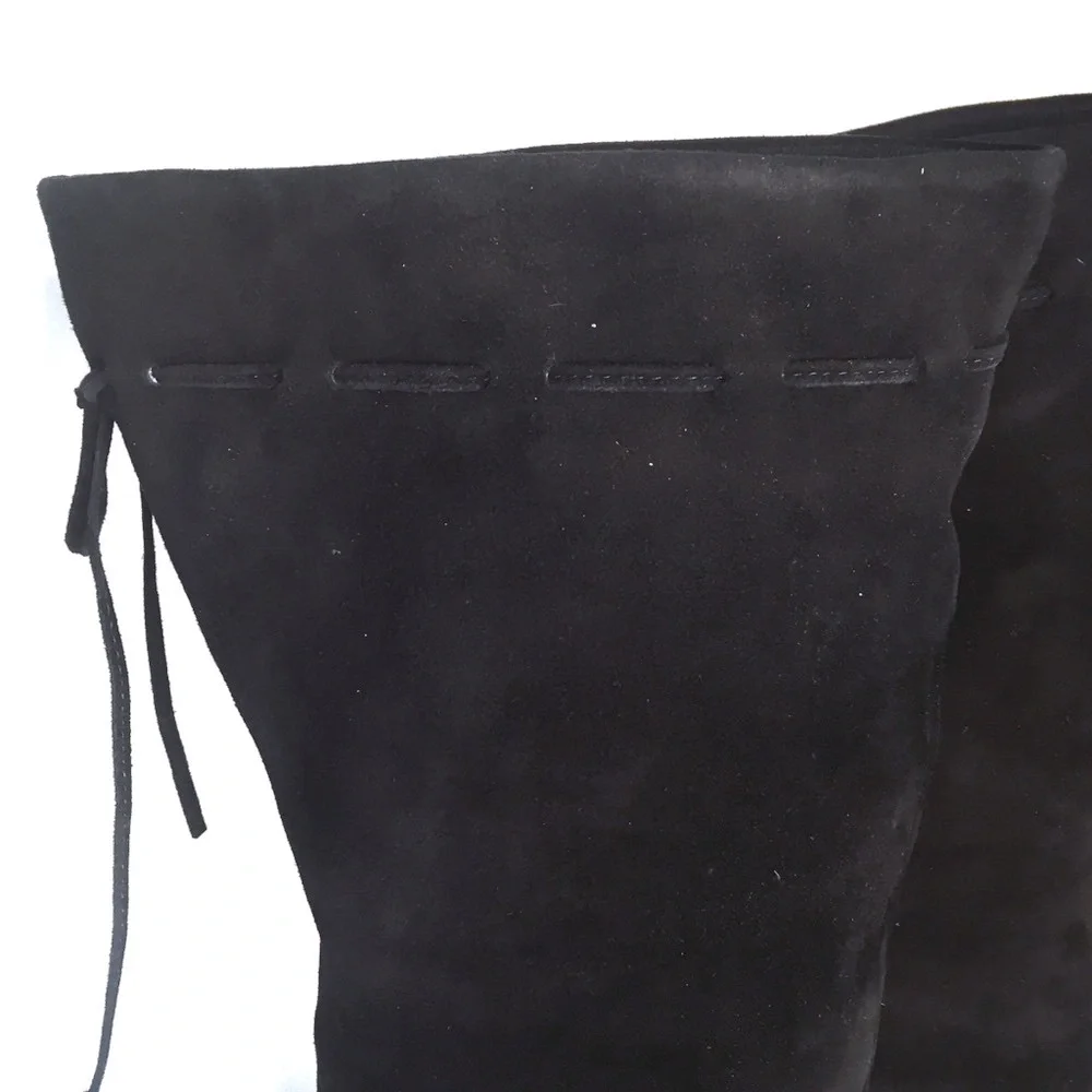 SPLENDID Over the Knee Boots Black Leather Suede Size 6M